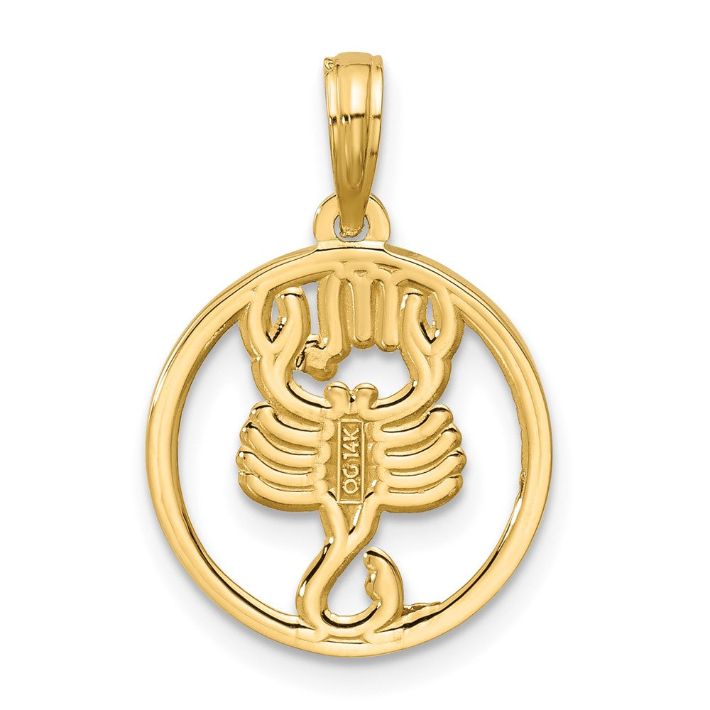 14K Yellow Gold Polished Round Scorpio Pendant
