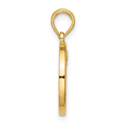 14K Yellow Gold Polished Round Aries Pendant
