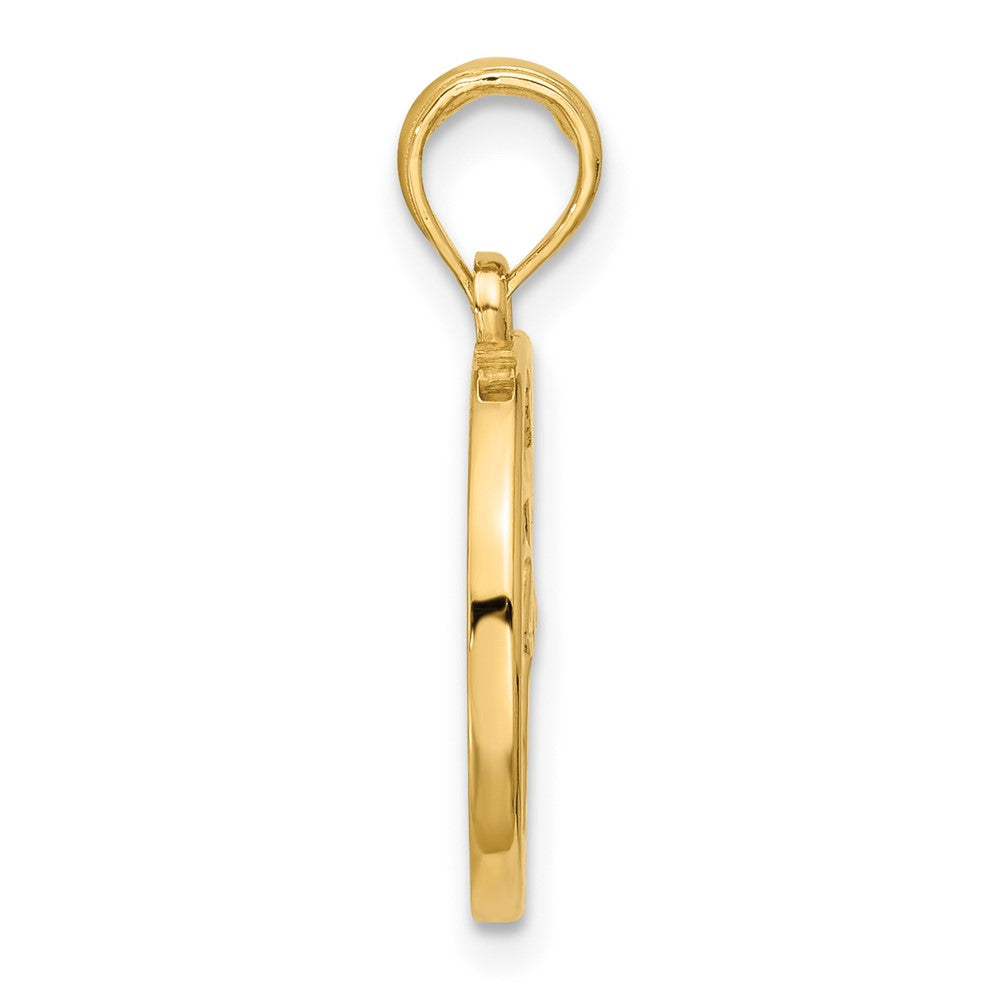 14K Yellow Gold Polished Round Libra Pendant