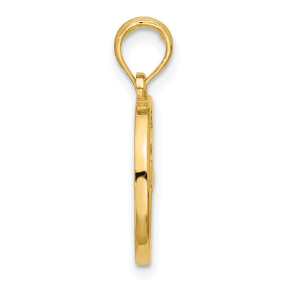 14K Yellow Gold Polished Round Libra Pendant