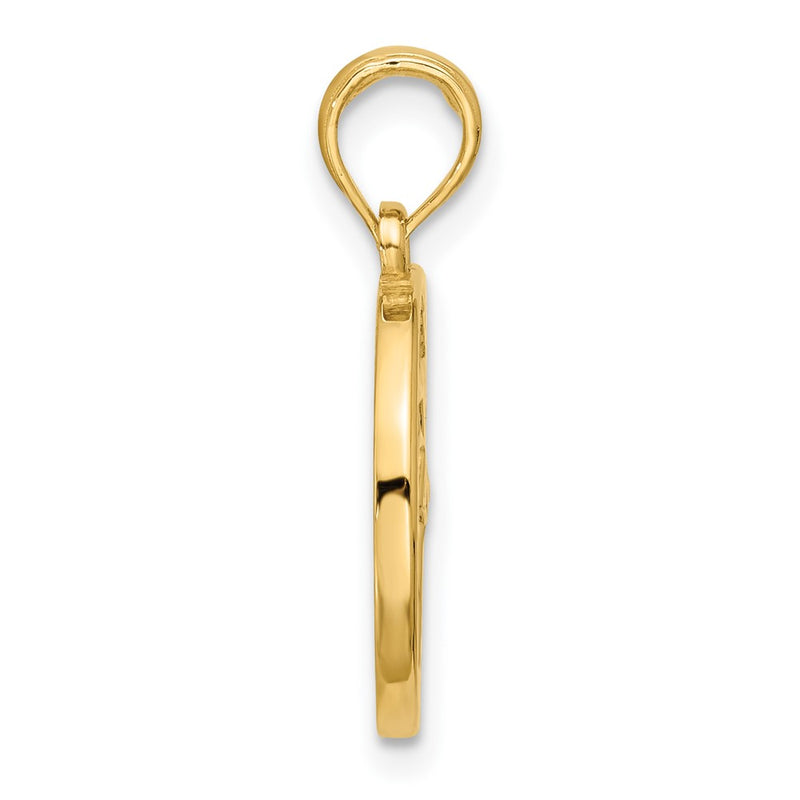 14K Yellow Gold Polished Round Libra Pendant