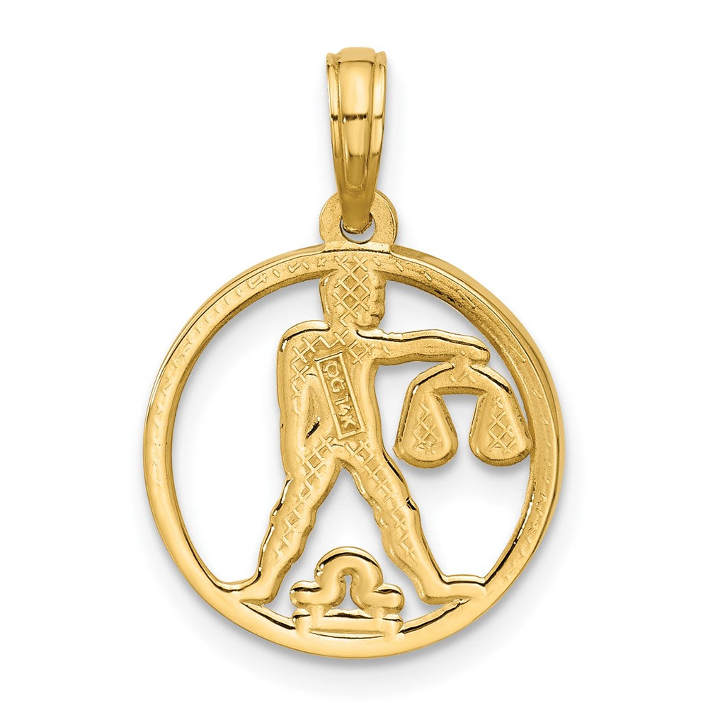 14K Yellow Gold Polished Round Libra Pendant