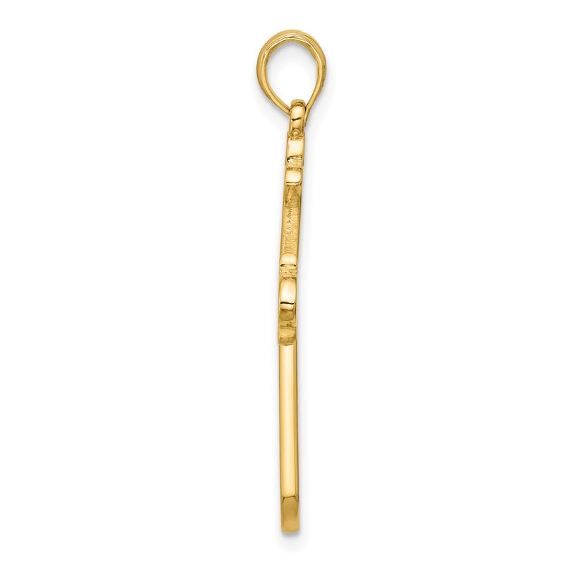 14K Yellow Gold Polished Cross Pendant