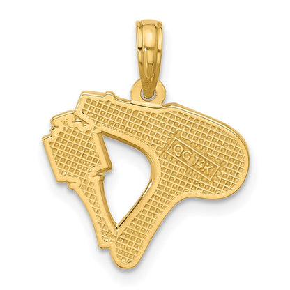 14K Yellow Gold Polished Blow Dryer and Curl Brush Pendant