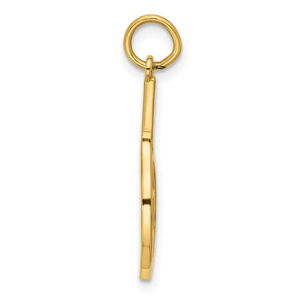 14K Yellow Gold Polished Tennis Racket Pendant