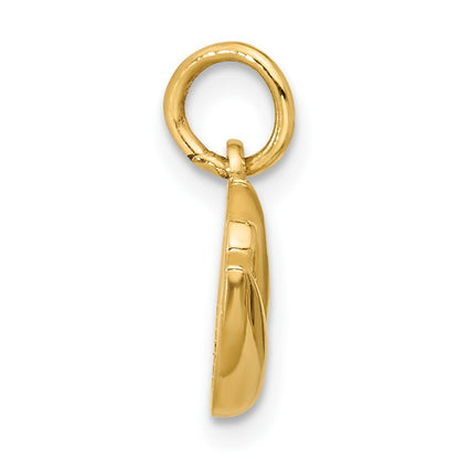 14K Yellow Gold Polished Enameled Pistachio Pendant