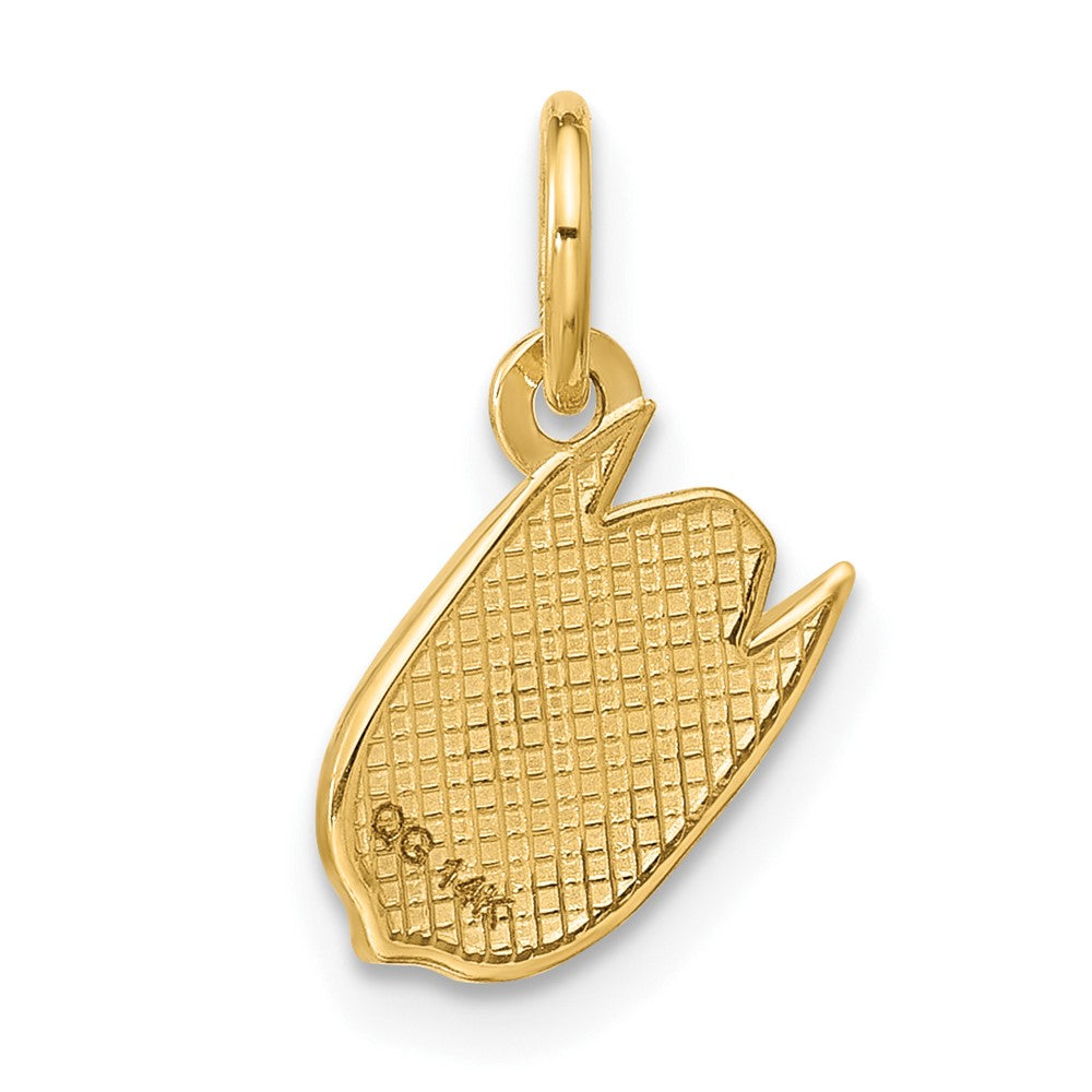 14K Yellow Gold Polished Enameled Pistachio Pendant