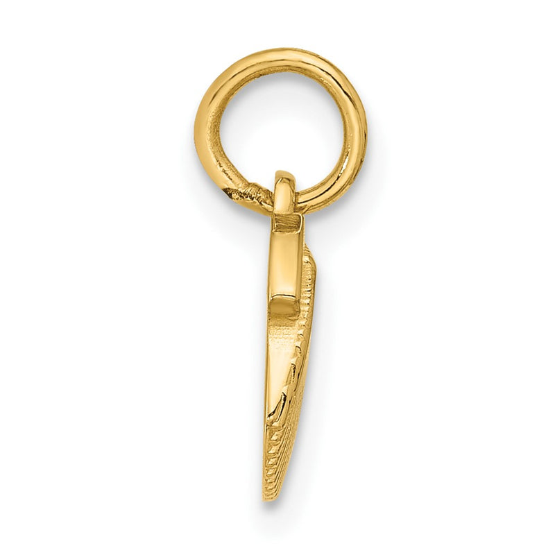 14K Yellow Gold Polished Textured Seashell Pendant