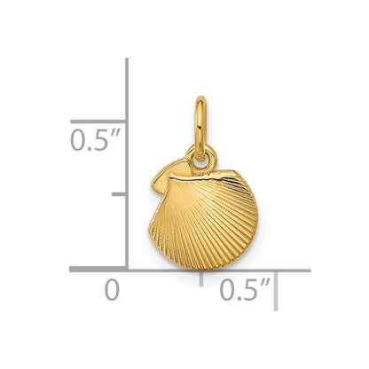 14K Yellow Gold Polished Textured Seashell Pendant