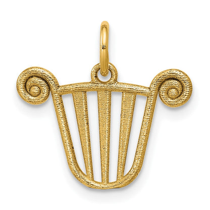 14K Yellow Gold Polished Lyre Pendant