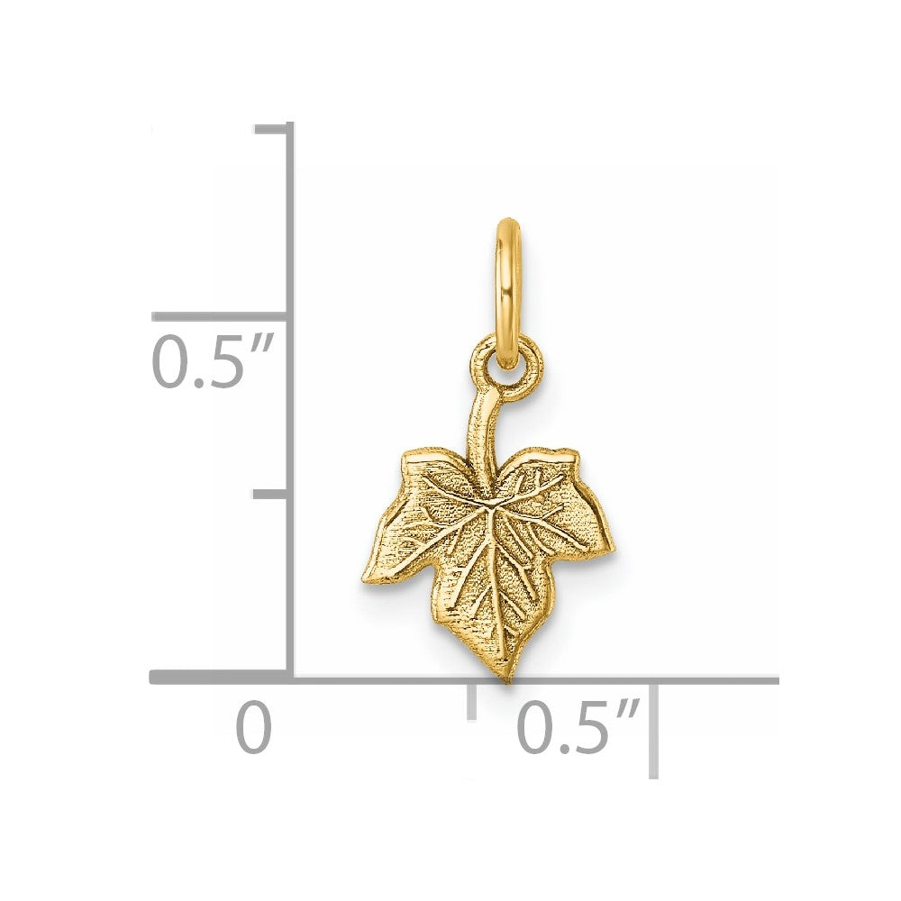14K Yellow Gold Polished Leaf Pendant