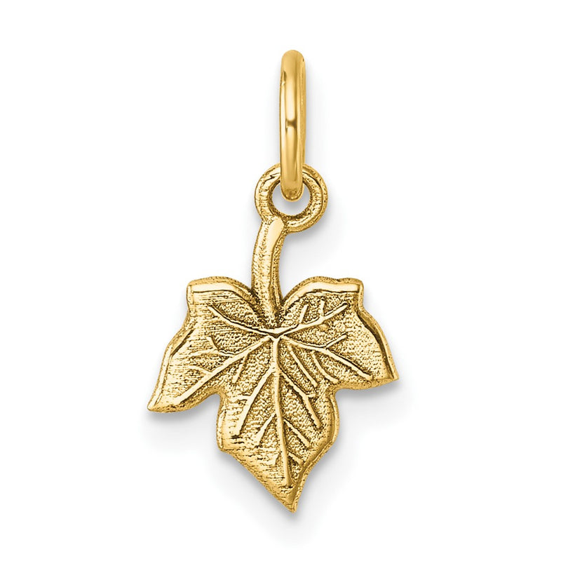 14K Yellow Gold Polished Leaf Pendant