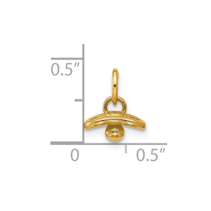 14K Yellow Gold Polished Baby Binky Pendant