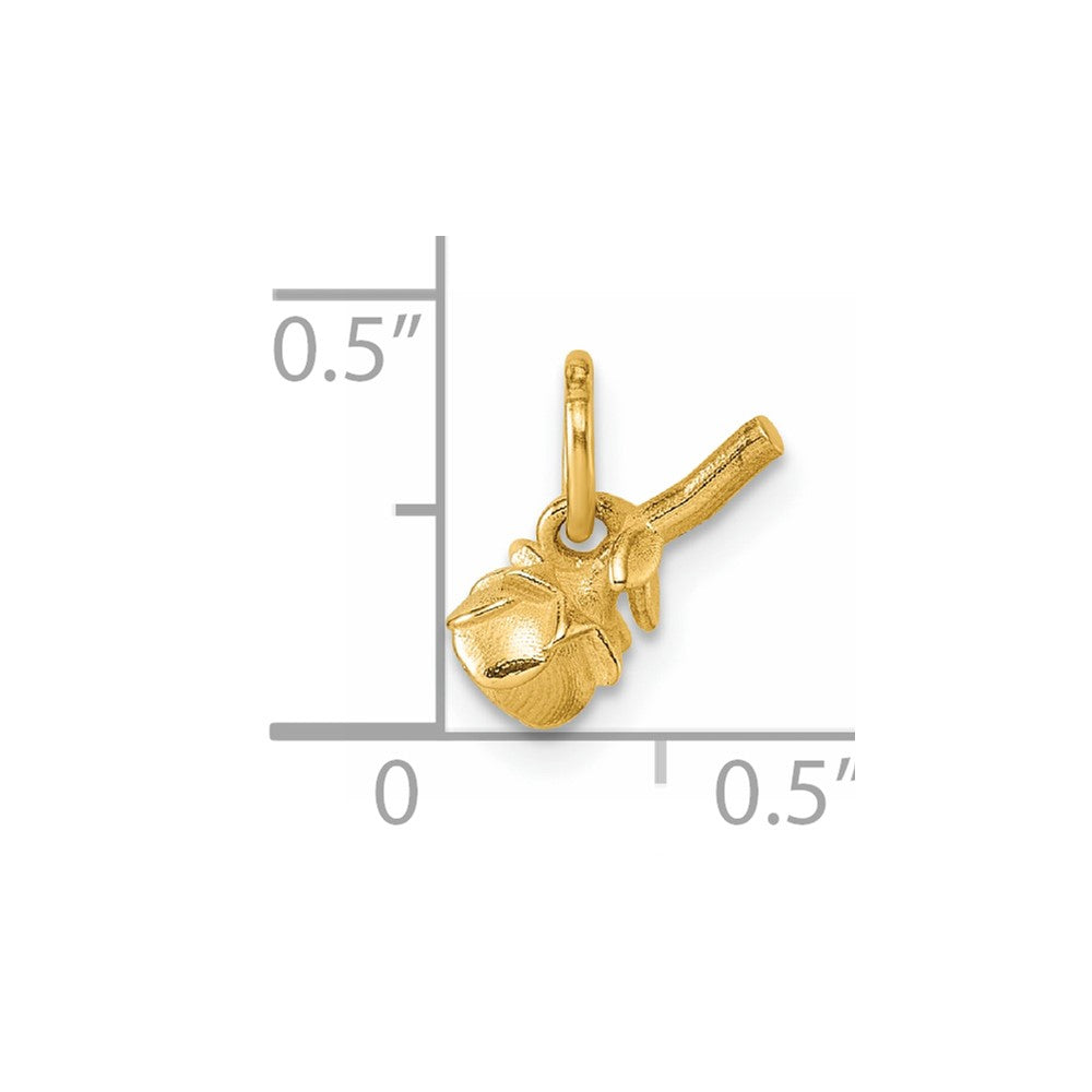 14K Yellow Gold Polished Rose Flower Pendant