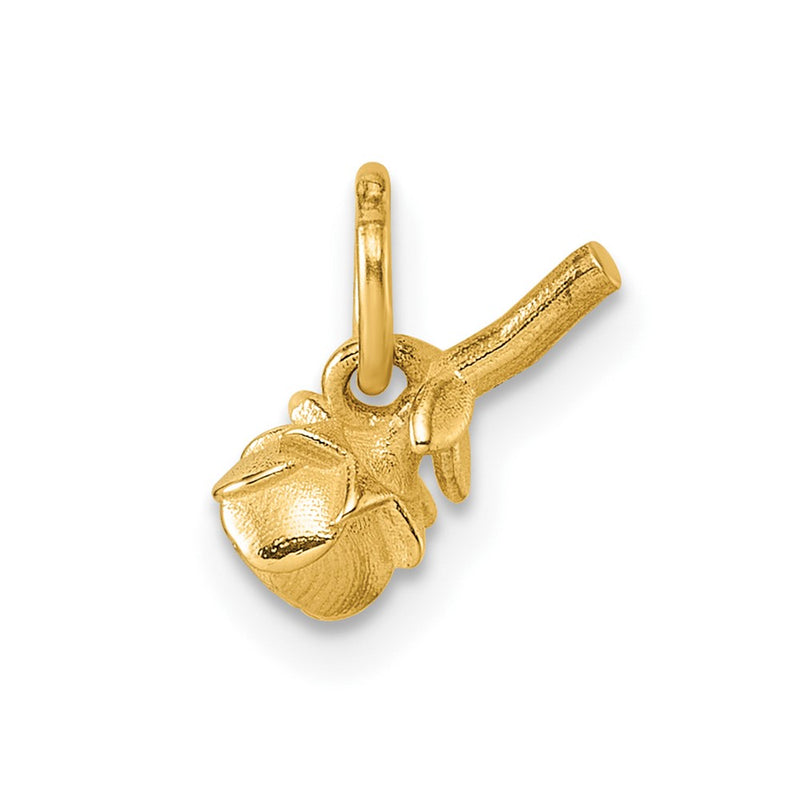 14K Yellow Gold Polished Rose Flower Pendant