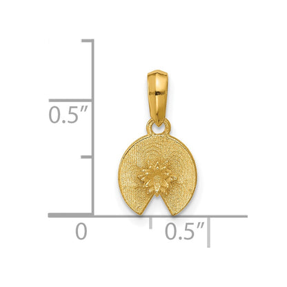 14K Yellow Gold Polished Lily Pad Pendant