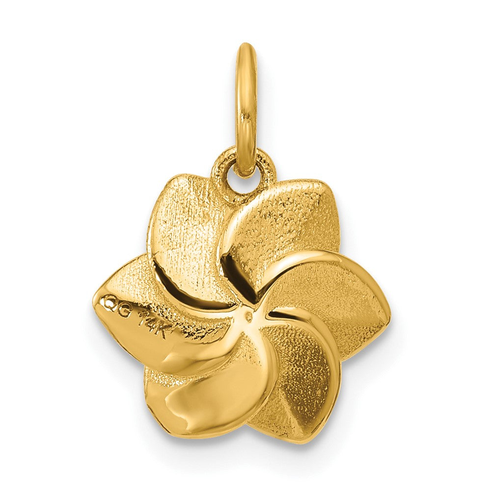 14K Yellow Gold Polished Daffodil Flower Pendant