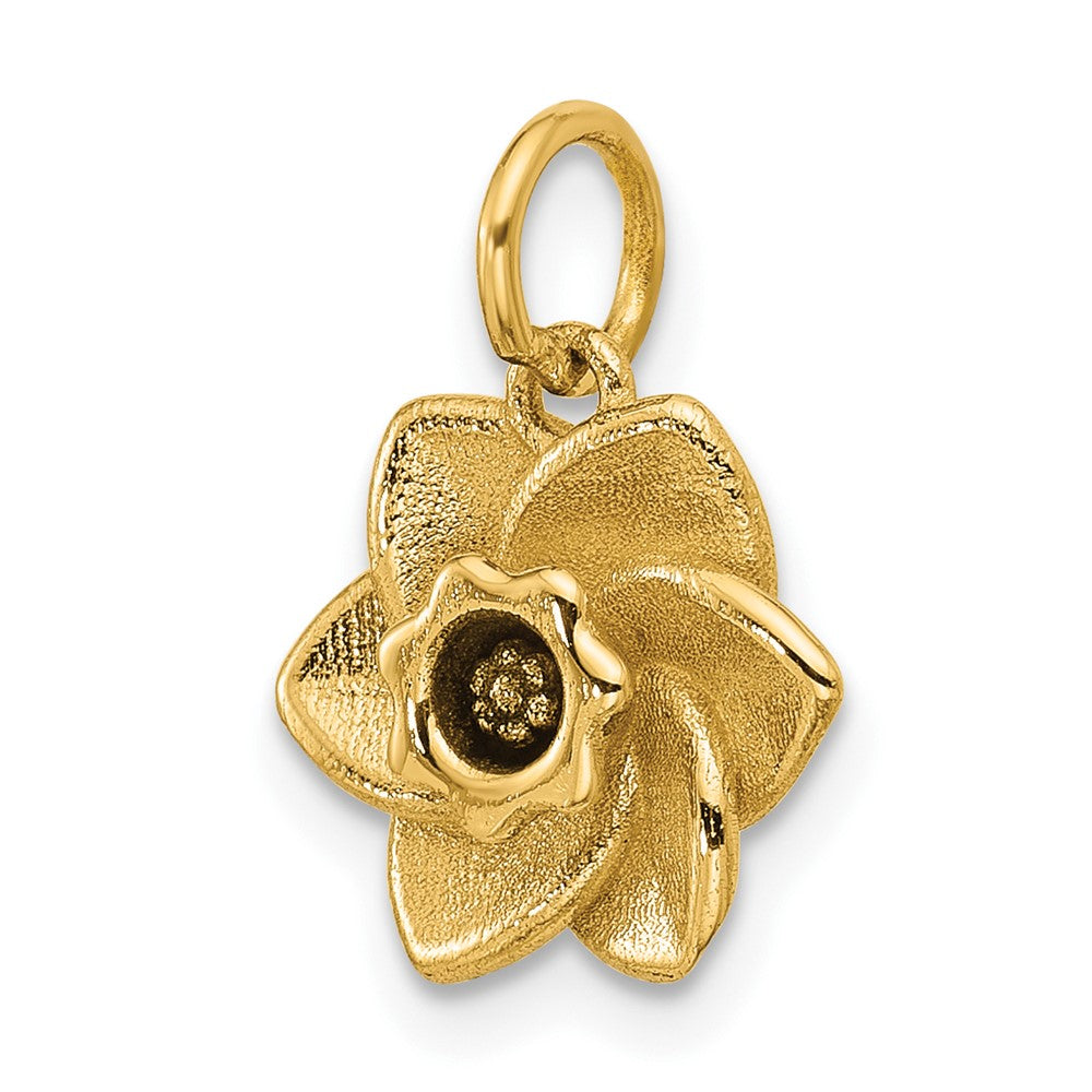 14K Yellow Gold Polished Daffodil Flower Pendant