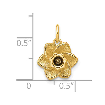 14K Yellow Gold Polished Daffodil Flower Pendant
