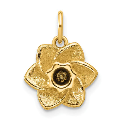 14K Yellow Gold Polished Daffodil Flower Pendant