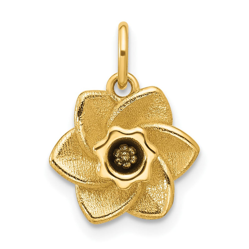 14K Yellow Gold Polished Daffodil Flower Pendant