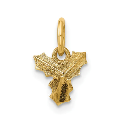 14K Yellow Gold Polished Holly Pendant