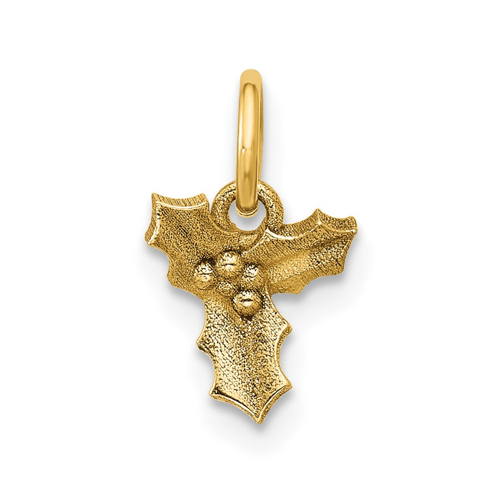 14K Yellow Gold Polished Holly Pendant