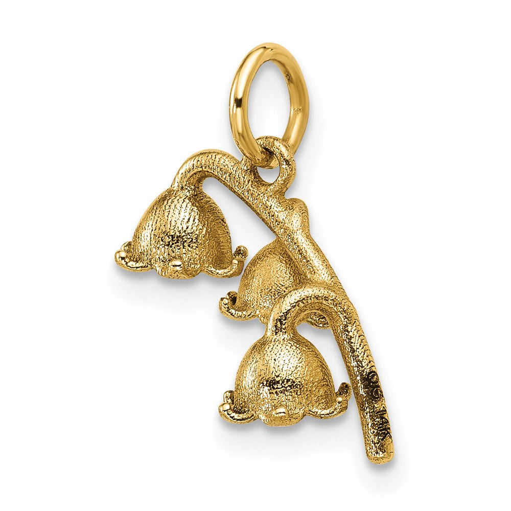 14K Yellow Gold Polished Lily of the Valley Pendant