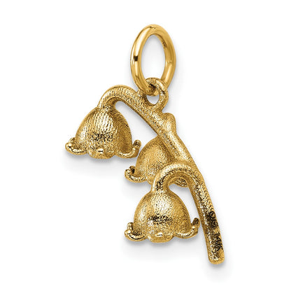 14K Yellow Gold Polished Lily of the Valley Pendant