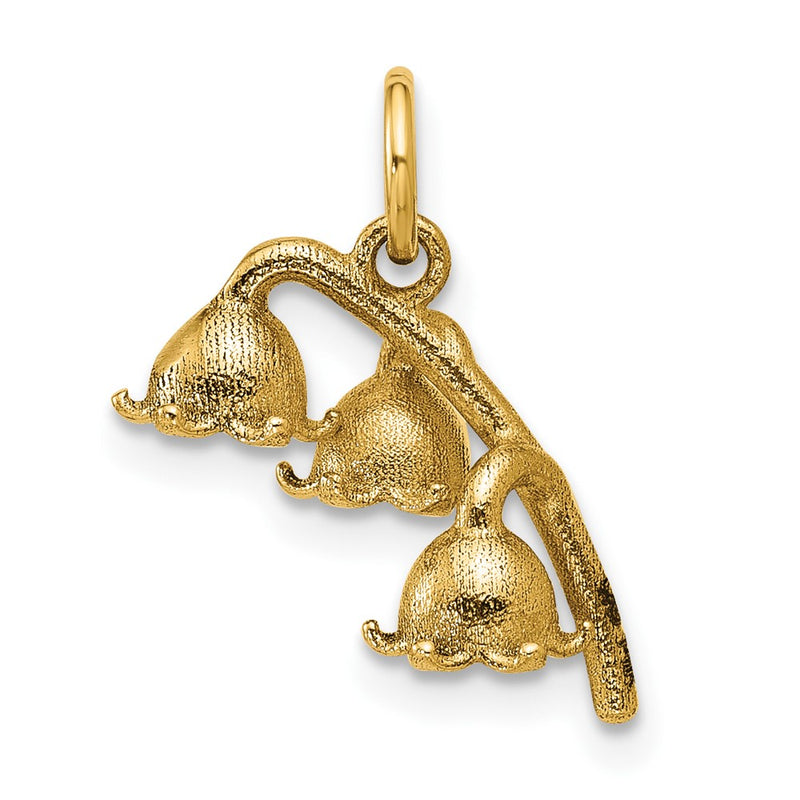 14K Yellow Gold Polished Lily of the Valley Pendant