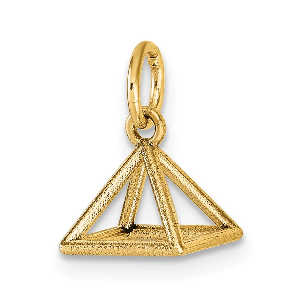 14K Yellow Gold Polished Rectangular Pyramid Shape Pendant