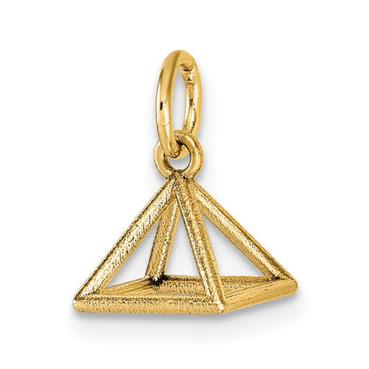 14K Yellow Gold Polished Rectangular Pyramid Shape Pendant