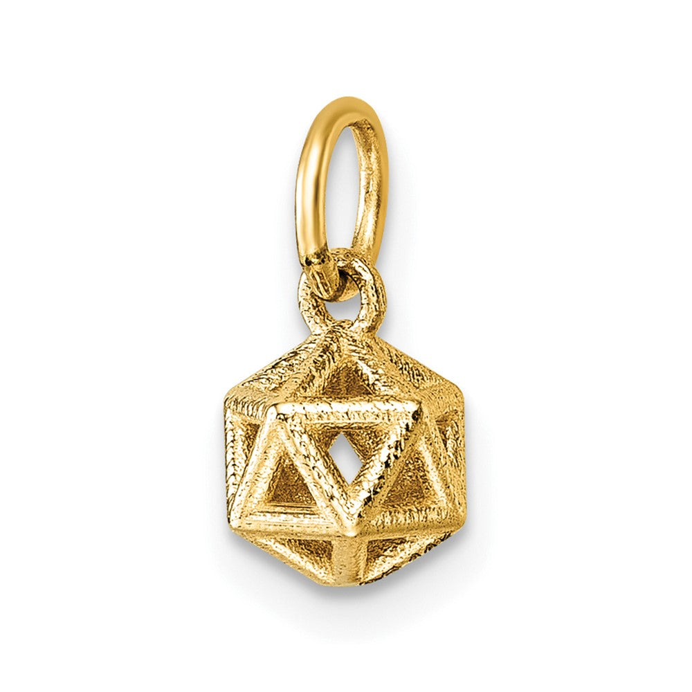 14K Yellow Gold Polished Podium Pendant