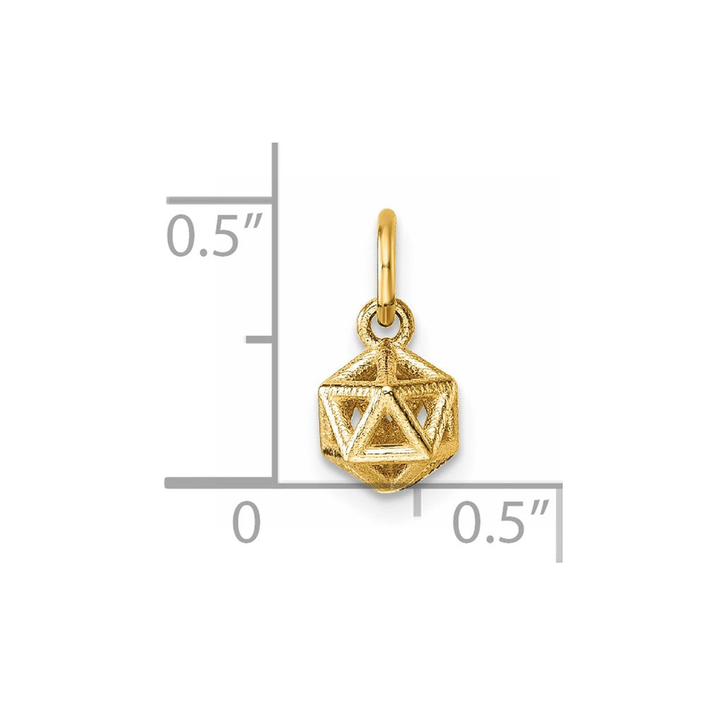 14K Yellow Gold Polished Podium Pendant