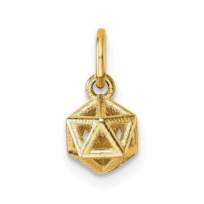 14K Yellow Gold Polished Podium Pendant
