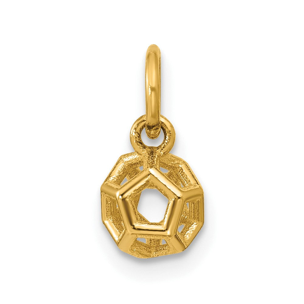 14K Yellow Gold Polished Icosahedron Shape Pendant