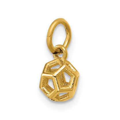 14K Yellow Gold Polished Icosahedron Shape Pendant
