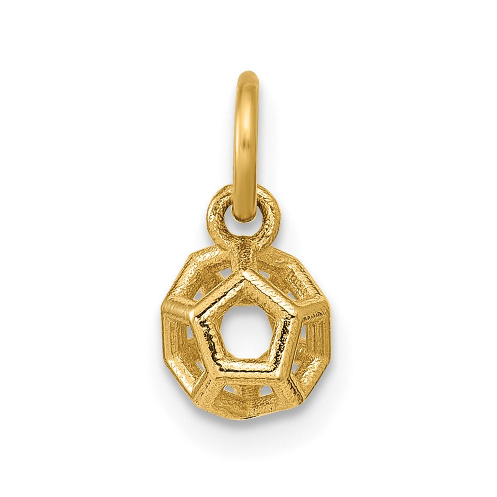 14K Yellow Gold Polished Icosahedron Shape Pendant