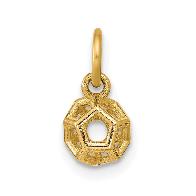 14K Yellow Gold Polished Icosahedron Shape Pendant
