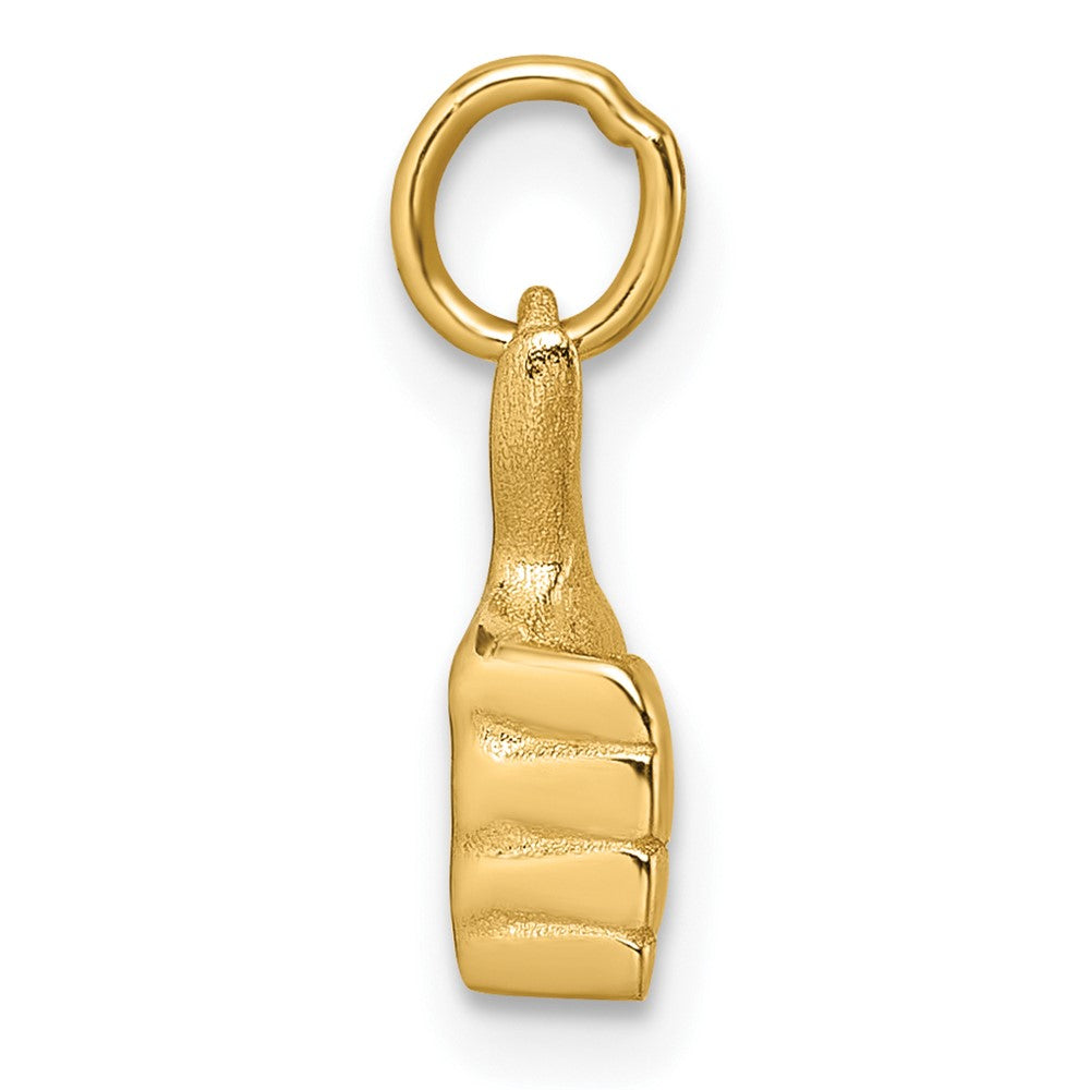14K Yellow Gold Polished Thumbs Up Hand Pendant