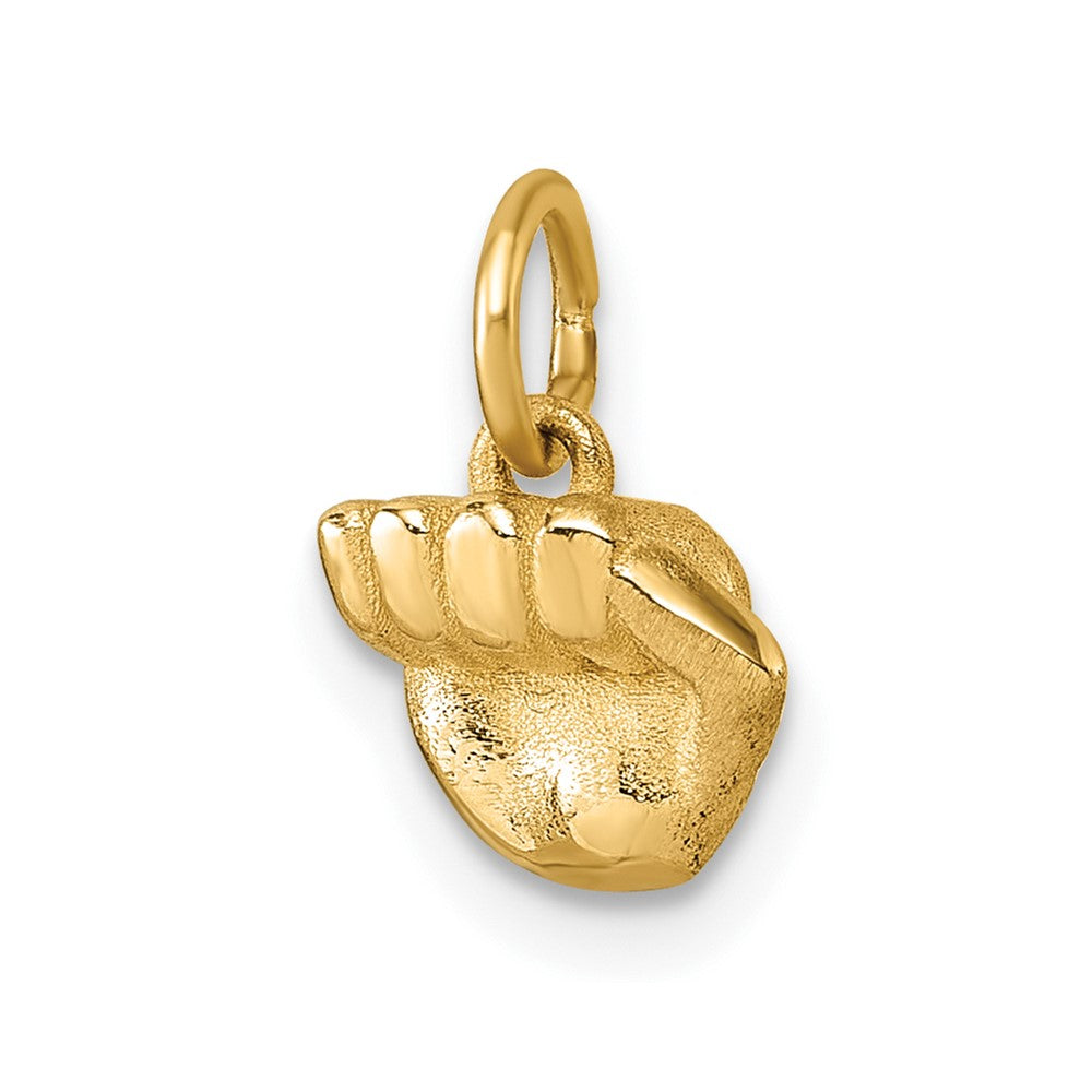 14K Yellow Gold Polished Fist Hand Pendant
