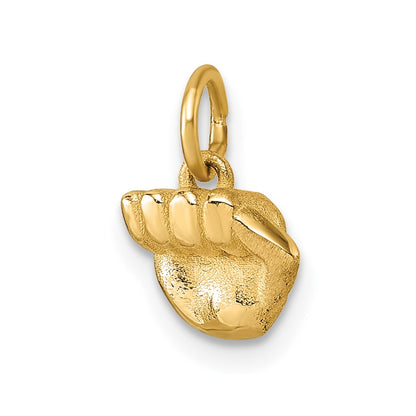 14K Yellow Gold Polished Fist Hand Pendant