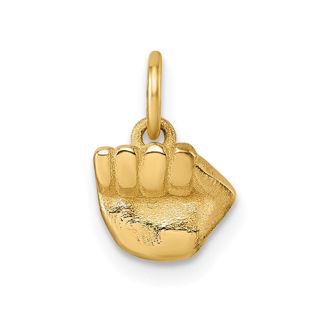 14K Yellow Gold Polished Fist Hand Pendant