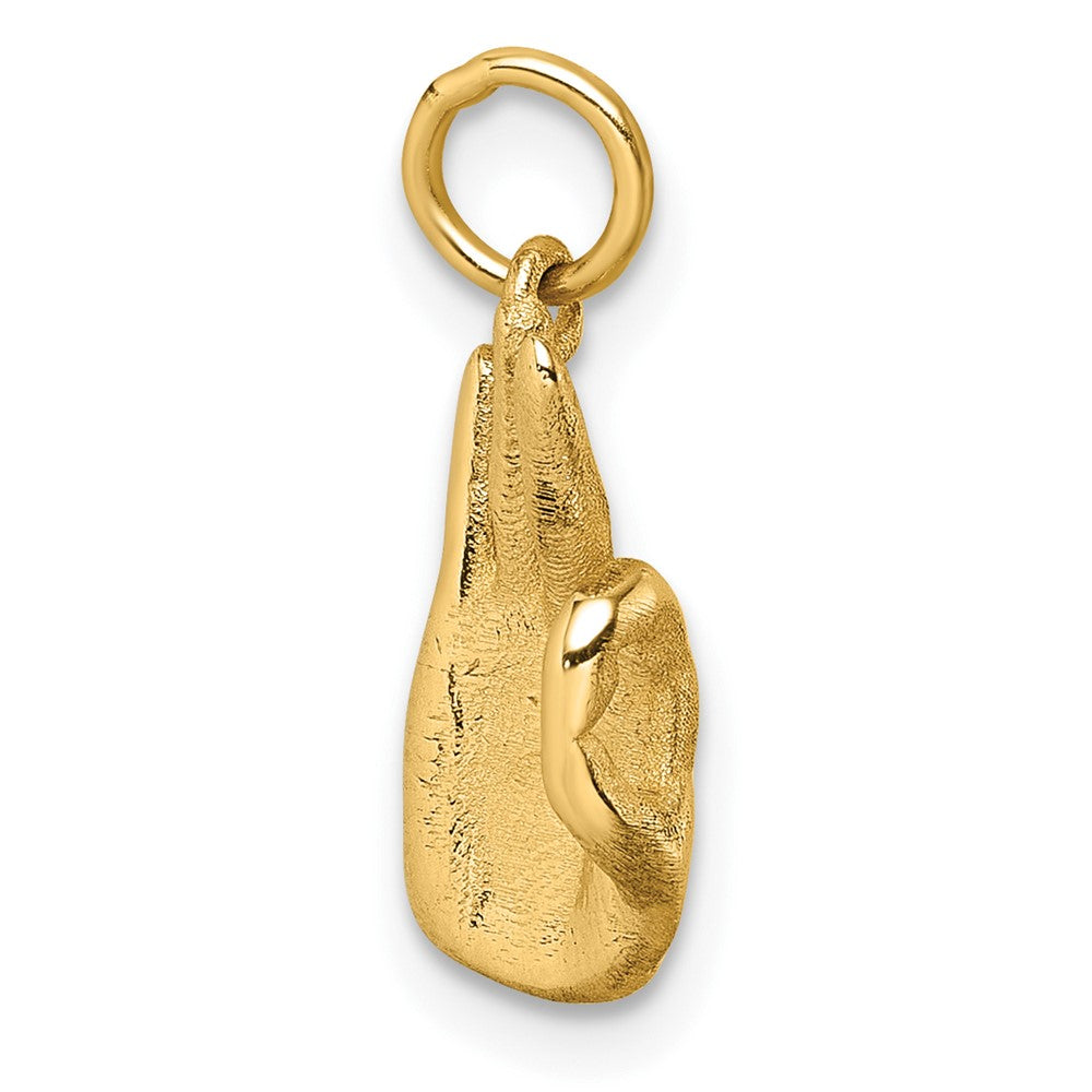 14K Yellow Gold Polished Ok Hand Pendant