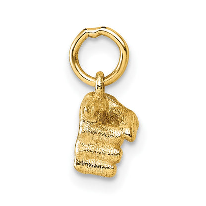 14K Yellow Gold Polished 1-Finger Point Hand Pendant