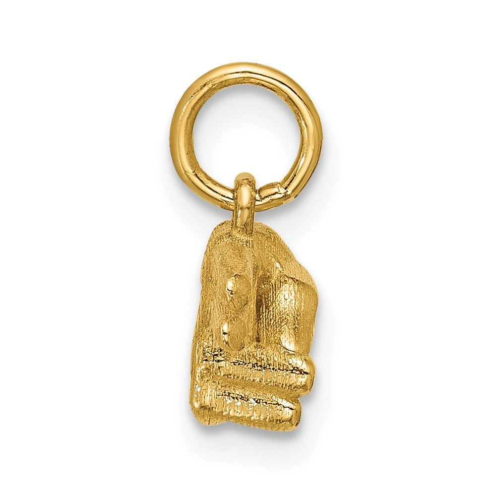 14K Yellow Gold Polished 2-Finger Point Hand Pendant