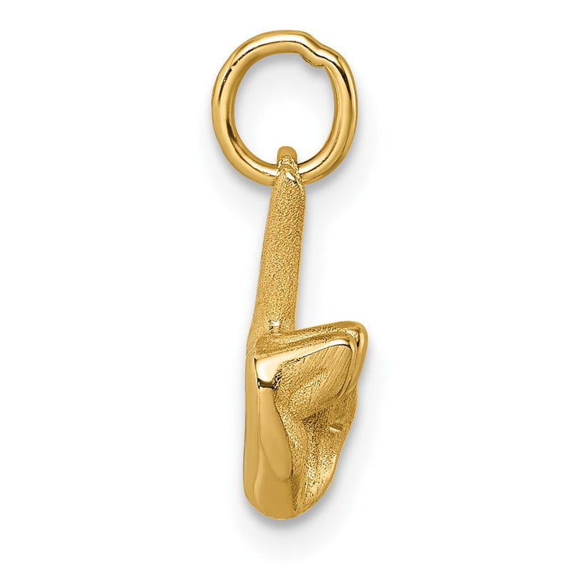 14K Yellow Gold Polished Peace Hand Pendant