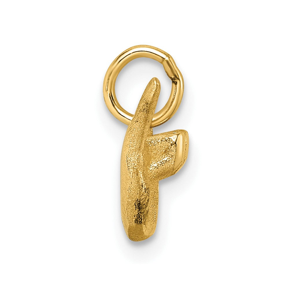 14K Yellow Gold Polished Shaka Hang Loose Hand Pendant
