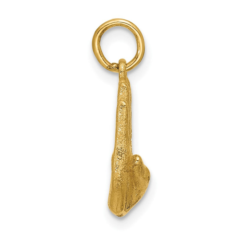 14K Yellow Gold American Sign Language Alphabet Fingerspelling Sign B Pendant