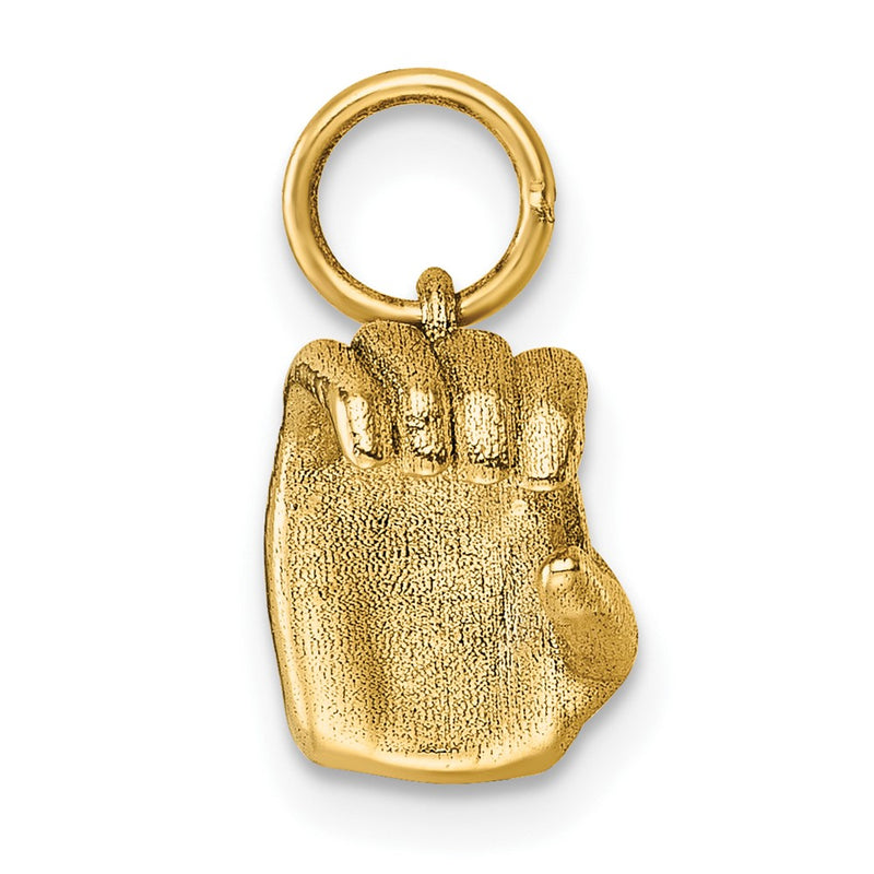14K Yellow Gold American Sign Language Alphabet Fingerspelling Sign C Pendant